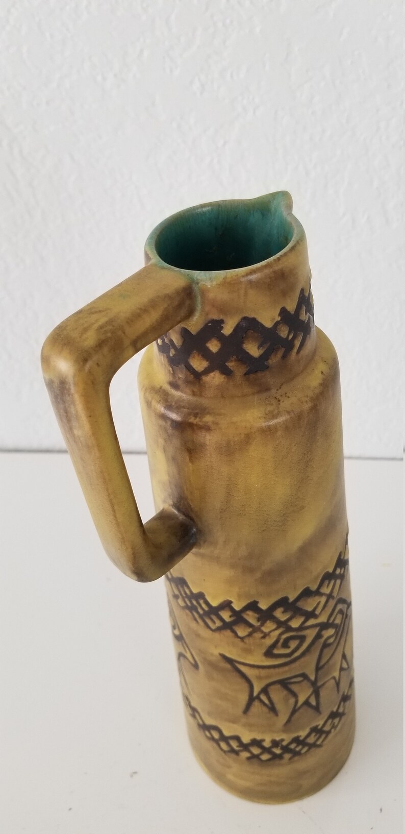 Mid-Century West Germany Decorative Ceramic Jug / Vase . image 6