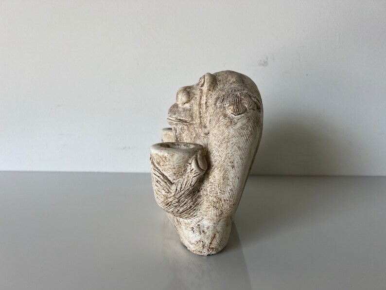 Vintage Handmade Monkey Shape Pottery Candle Holder image 8