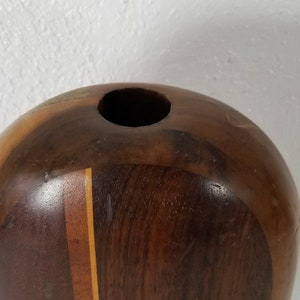 La Montagna Mid-Century Art Turned Wood Vase . image 9