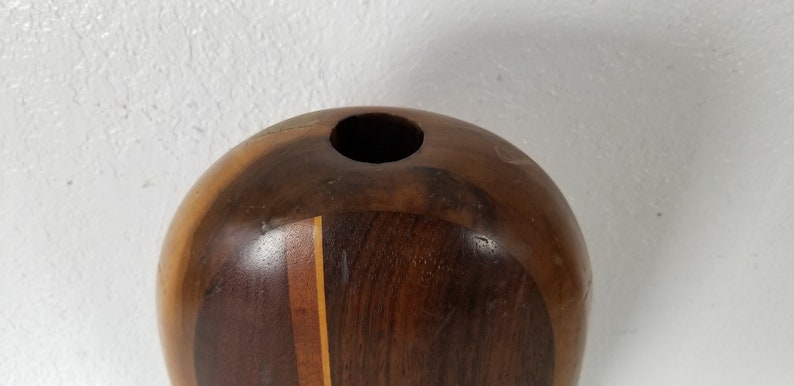 La Montagna Mid-Century Art Turned Wood Vase . image 9