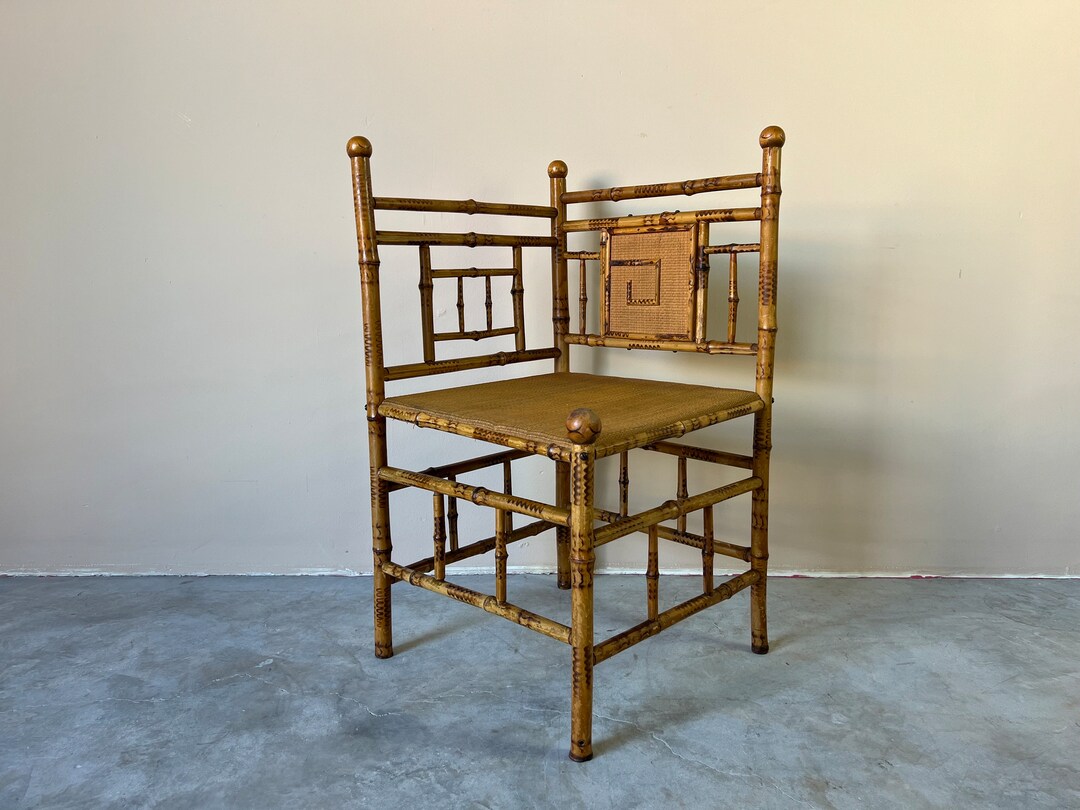 Classic Vintage Bamboo Corner Chair Etsy