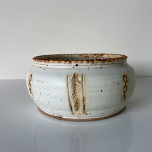 Vintage Organic Speckled Glazed Pottery Bowl image 7