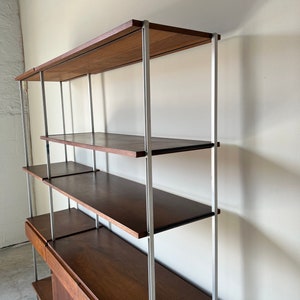 1960's George Nelson Walnut and Aluminum Shelving Wall Unit image 5