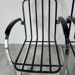 1930s Vintage Kem Weber Deco Chrome Springer Chairs a Pair zdjęcie 4