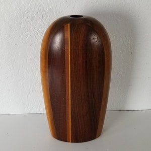 La Montagna Mid-Century Art Turned Wood Vase . image 1