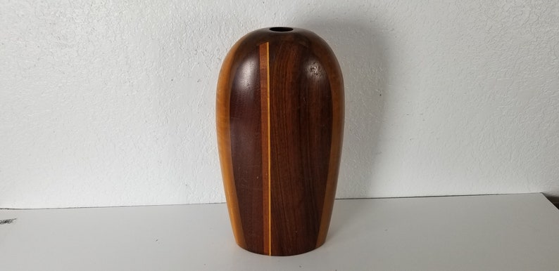 La Montagna Mid-Century Art Turned Wood Vase . image 1