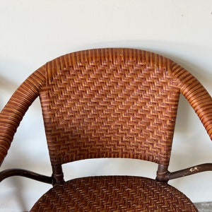 Bryan Ashley International Rattan and Leather Side Chairs a Pair image 5