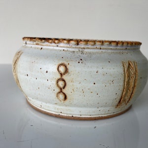 Vintage Organic Speckled Glazed Pottery Bowl image 5