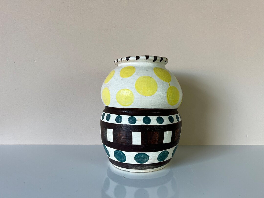 Vintage Hand Painted Studio Pottery Vase - Etsy