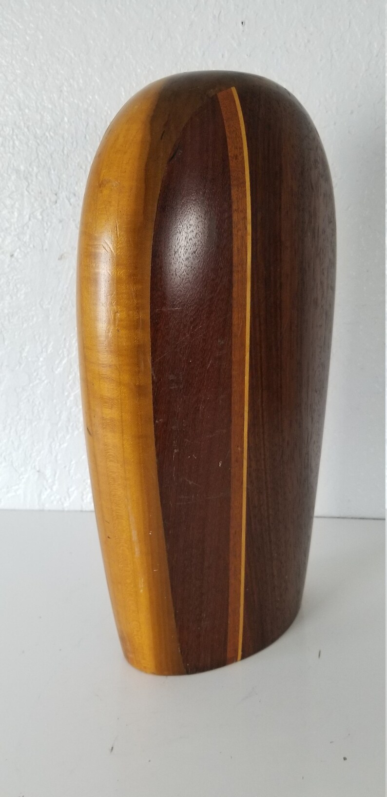 La Montagna Mid-Century Art Turned Wood Vase . image 6