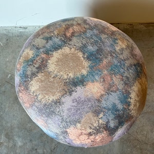 Oversize Karl Springer Style Round Poufs Soufflé Ottoman image 9