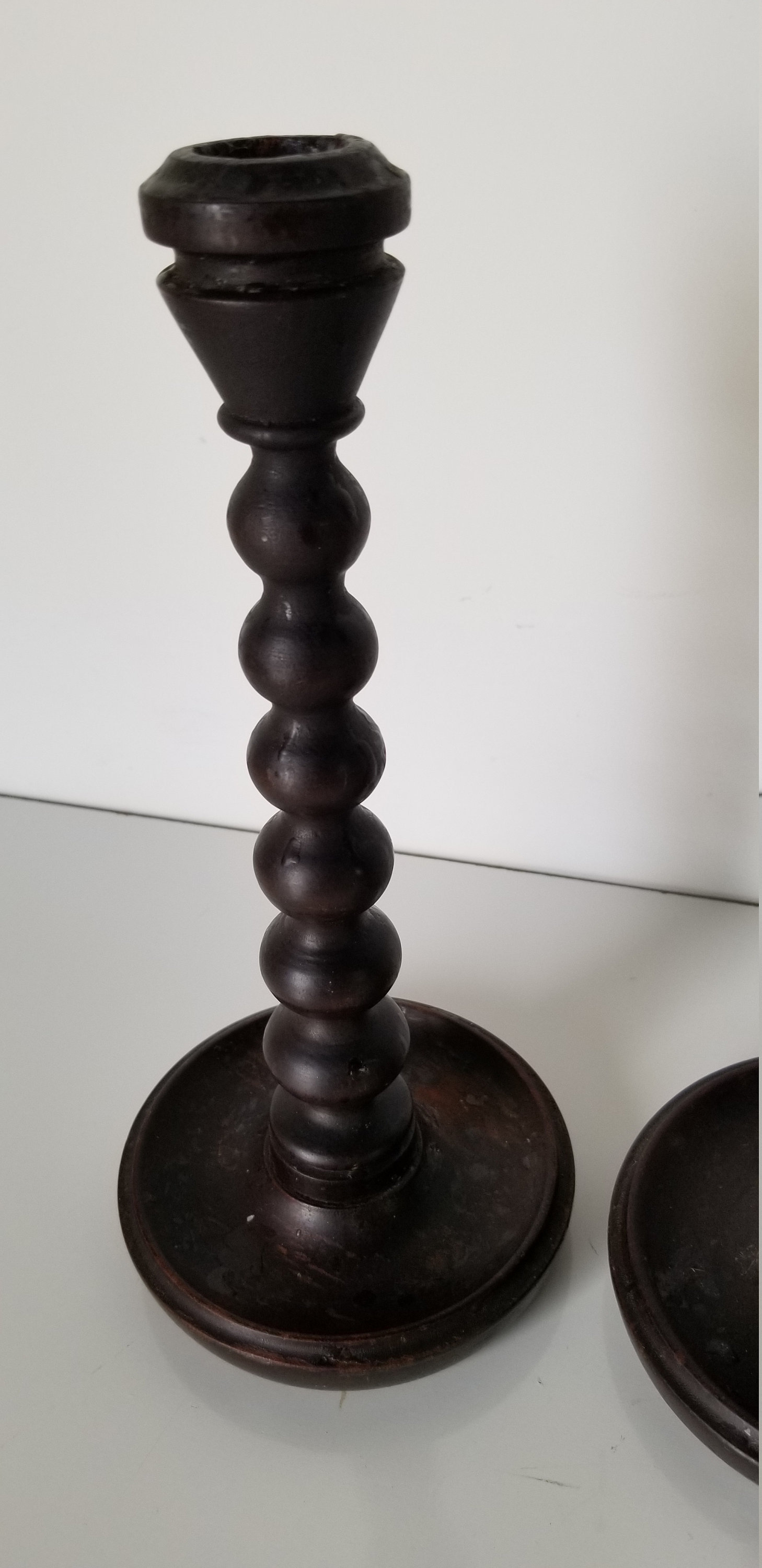 Vintage Turned Wood Candle Holders a Pair. Etsy