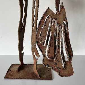 Vintage Hand Wrought Iron Brutalist Matador Sculpture image 9