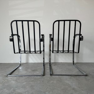 1930s Vintage Kem Weber Deco Chrome Springer Chairs a Pair zdjęcie 10