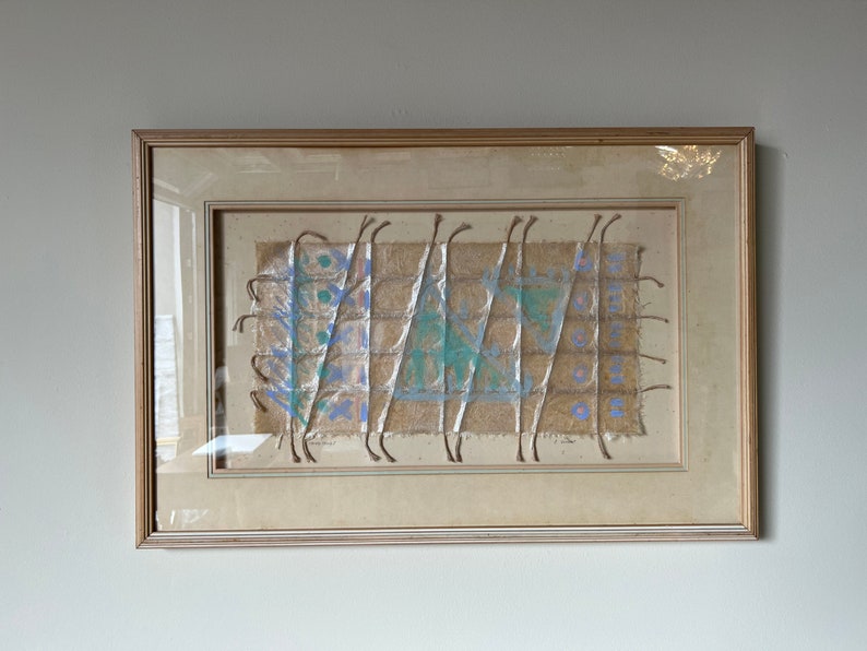 70's Vintage C. Dunlap String Thingi Wall Art, Framed image 3