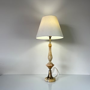 Vintage Italian Carved Alabaster Table Lamp