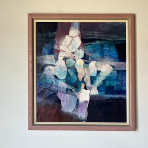 Janet Oneal Mixed Media Collage Expressionist Abstract Painting .