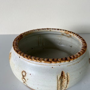 Vintage Organic Speckled Glazed Pottery Bowl image 9