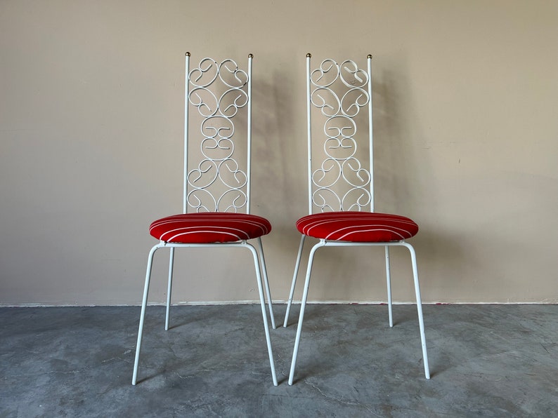 Mid-Century Arthur Umanoff Granola Bistro Dining Chairs Pair image 1