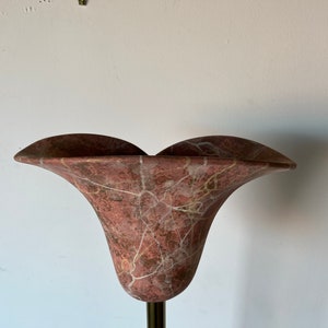 Vintage Sculptural Brass and Ceramic Shade Floor Lamp image 5