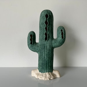 Vintage Southwestern Ceramic Cactus Sculpture image 1