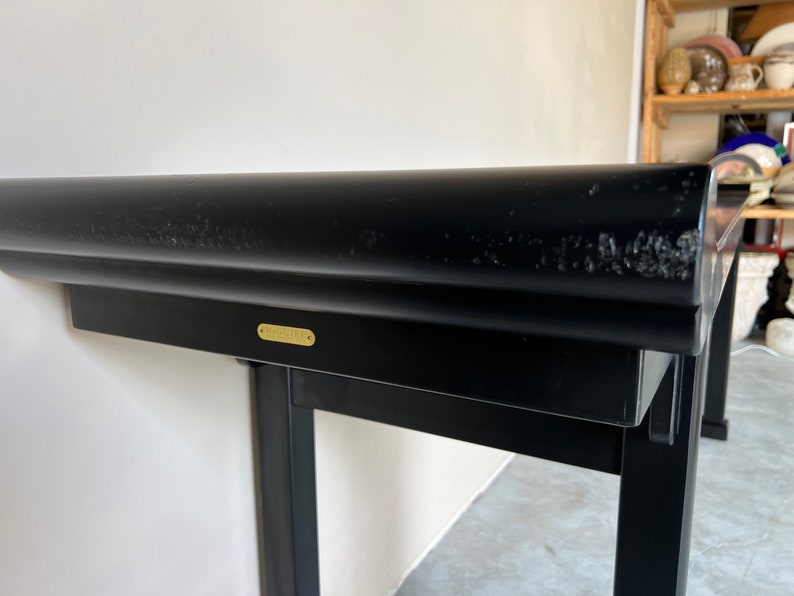 80's McGuire Black Lacquer Chinese Altar Console Table image 8