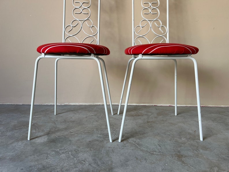 Mid-Century Arthur Umanoff Granola Bistro Dining Chairs Pair image 2