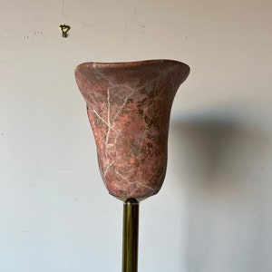 Vintage Sculptural Brass and Ceramic Shade Floor Lamp image 3