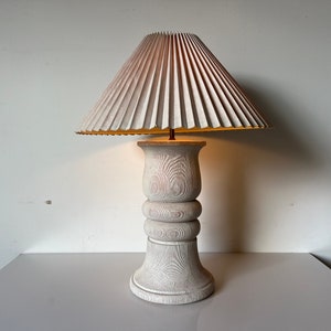 1980's Vintage Faux Bois Plaster Table Lamp image 1