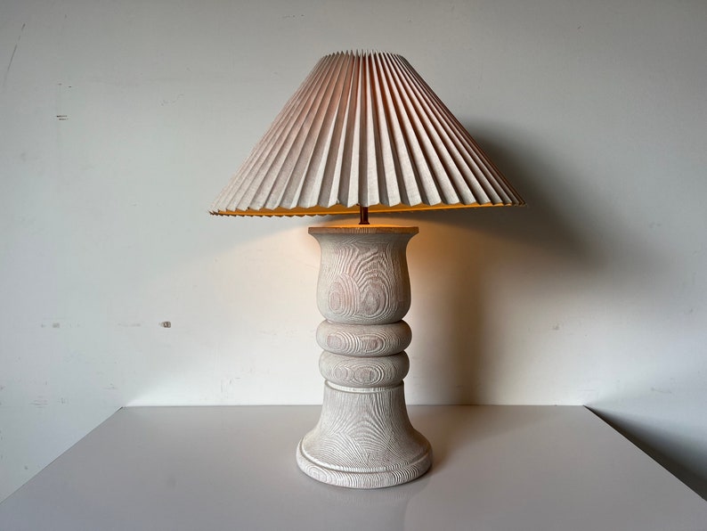 1980's Vintage Faux Bois Plaster Table Lamp image 1