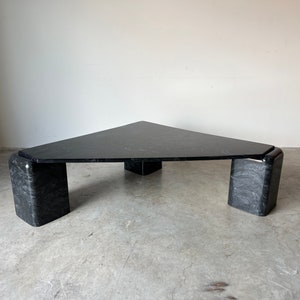 Postmodern Faux - Black and White Marble Triangular Coffee Table