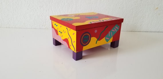 Postmodern Artistic Hand Painted Decorative Box . - image 1