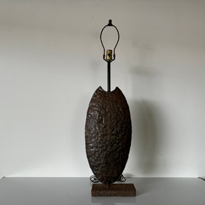 1970&#39;s Mid-century Brutalist Torch Cut Metal Table Lamp