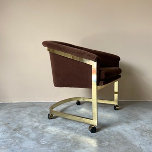 Milo Baughman for Design Institute of America Brass Desk / Club Chair With Casters image 2