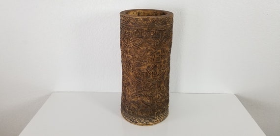1970's Vintage Art Handmade Pottery Umbrella Stand
