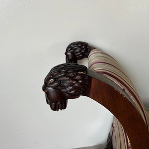 Baker Stately Homes Collection Carved Lion Head Window Seat / Bench image 6