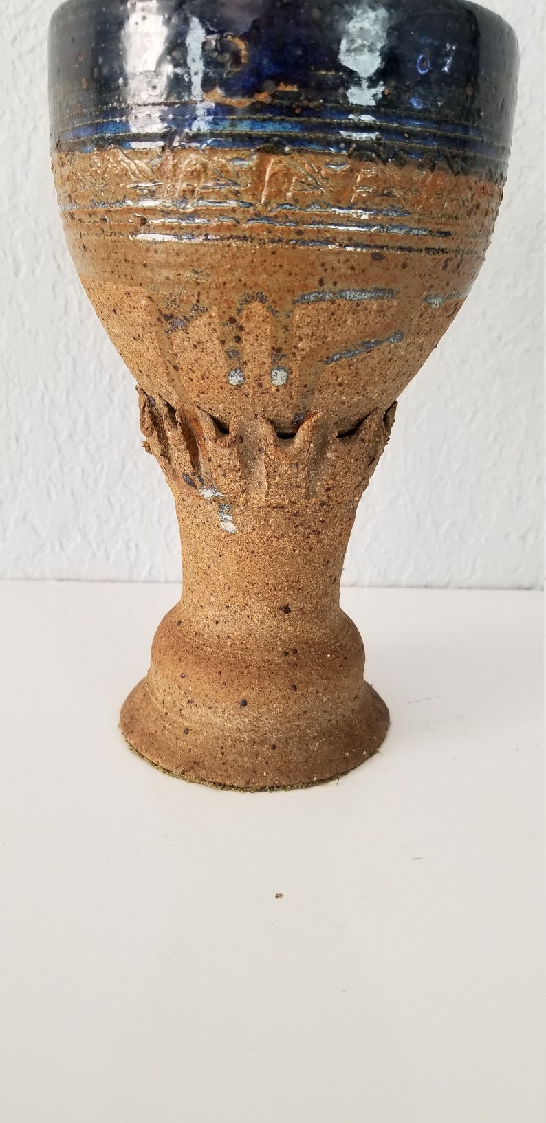 1970s Mid-Century Art Studio Pottery Pedestal Bowl image 3