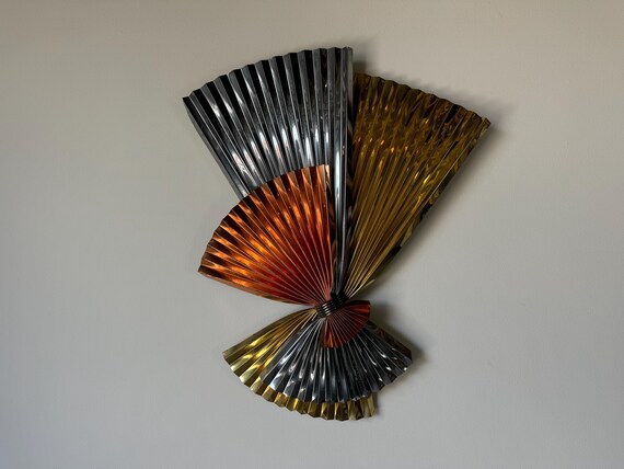 Curtis Jere Modernist Fan Wall Sculpture, Signed - Etsy