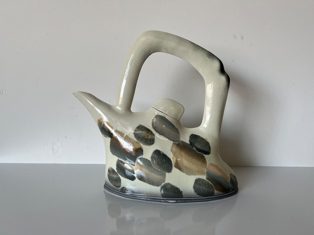 80's Vintage Modernist Pitcher - Shape Sculptural Ceramic Vase, Signed ...