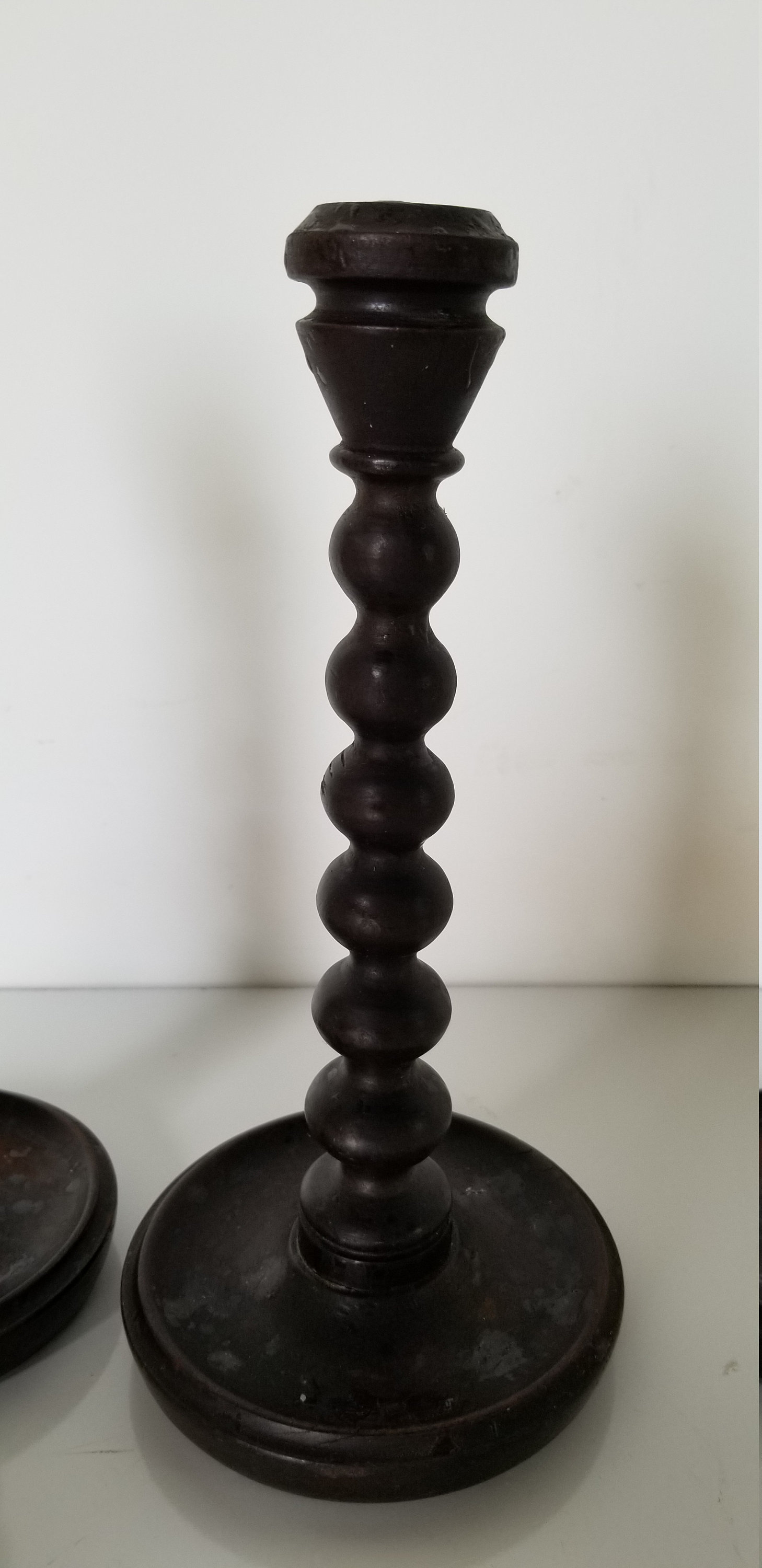 Vintage Turned Wood Candle Holders a Pair. Etsy