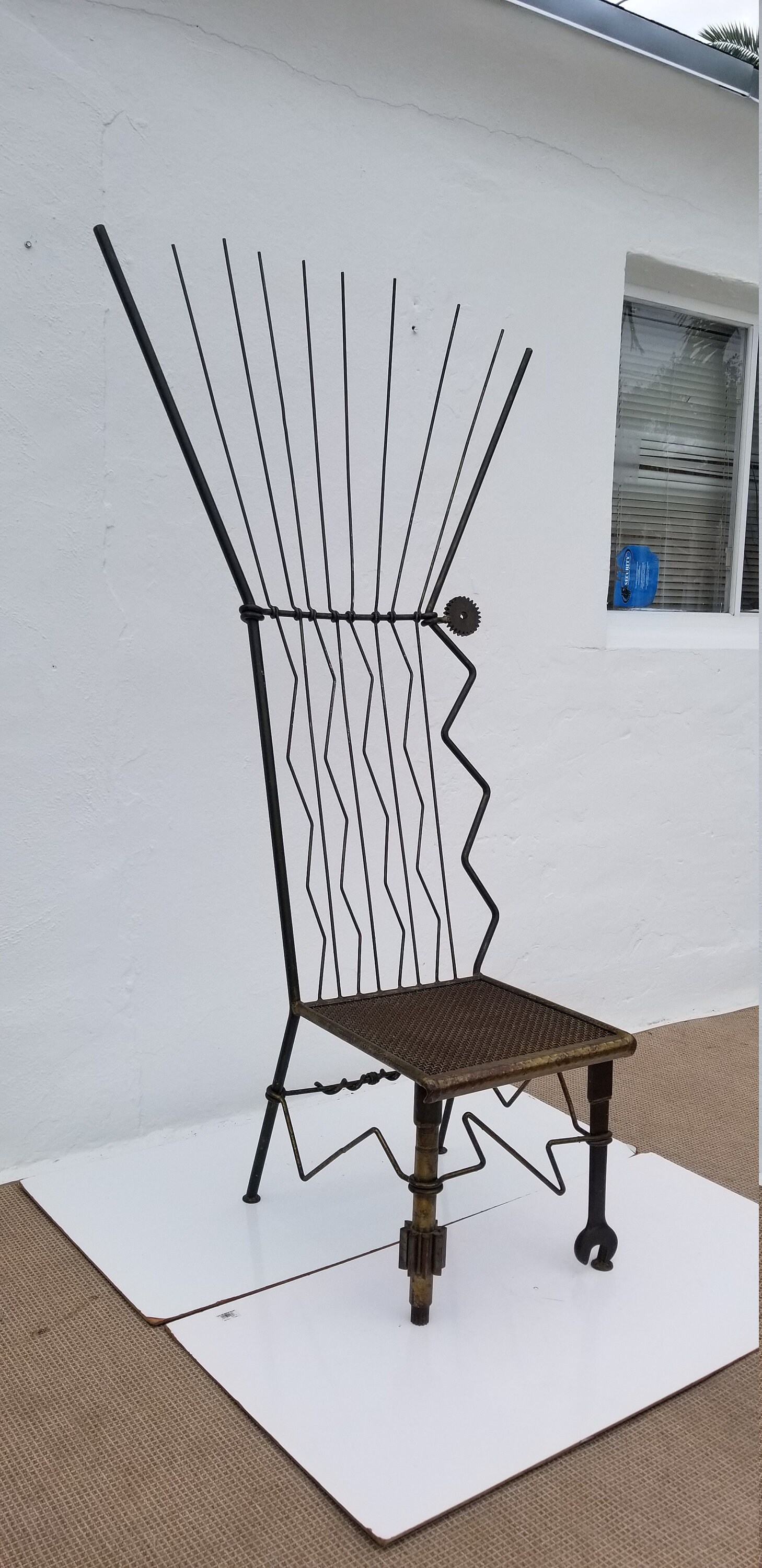 XL Postmodern Style Brutalist Art Chair Signed . Etsy