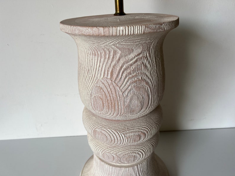 1980's Vintage Faux Bois Plaster Table Lamp image 3