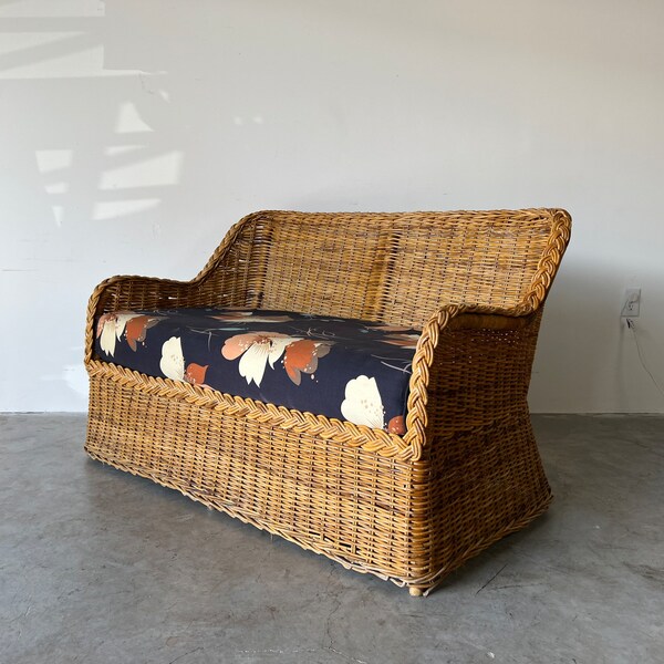 Wicker Loveseat Etsy