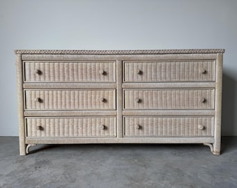 Henry Link Wicker Dresser W Detached Top Oval Mirror Drawers - Etsy Henry Link Wicker Dresser W Detached Top Oval Mirror Drawers - Etsy