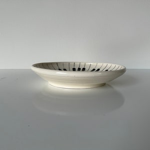 Vintage White and Black Ceramic Glazed Decorative Plate, Signed image 8