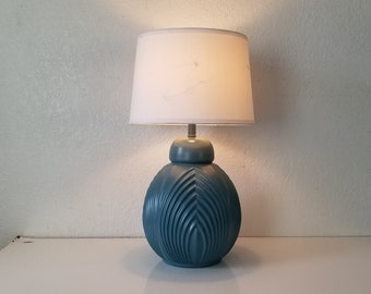 Postmodern Geometric Pattern Green Ceramic Table Lamp .