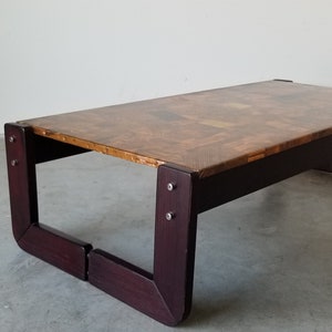 Percival Lafer Rosewood and Patchwork Copper Rectangular Coffee Table image 3