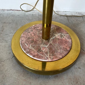 Vintage Sculptural Brass and Ceramic Shade Floor Lamp image 4