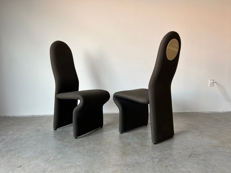 Jan Ekselius Style Postmodern Accent/ Dining Chairs by Roger Rougier a Pair image 1