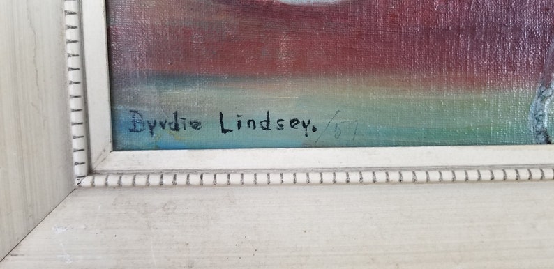 70/'s Byrdie  Lindsey Still Life Setting Table Abstract Painting.